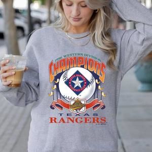 Texas Rangers Sweatshirt, 1996 Western Division Unisex Style Shirt